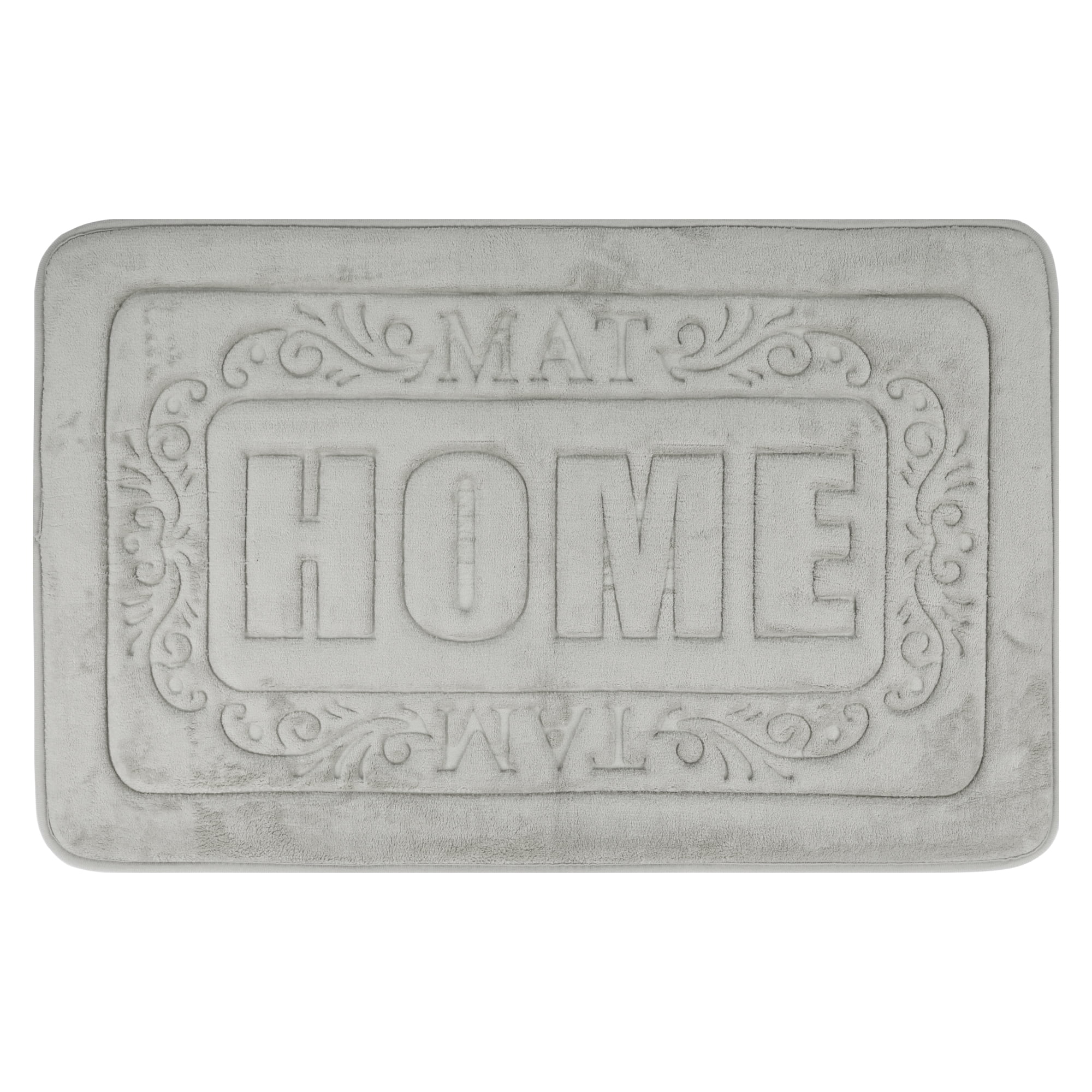 Unique Bargains Memory Foam Bath Mat Soft Non Slip Rug Grey 20" x 32"