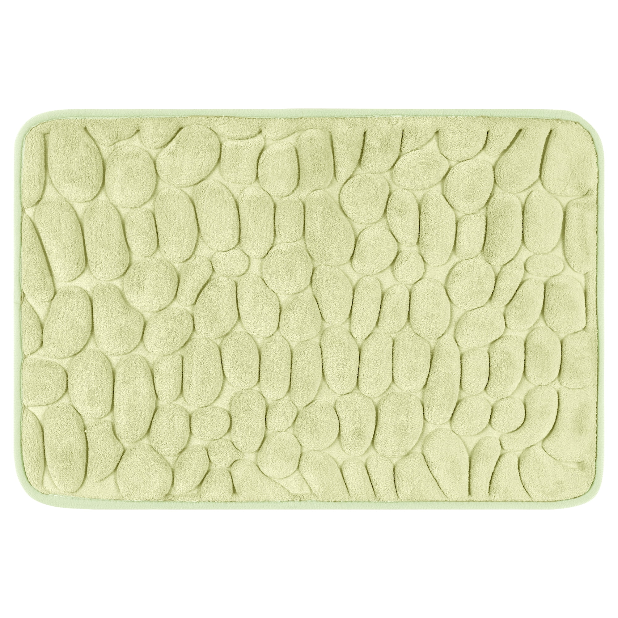 Unique Bargains Memory Foam Bathroom Rugs Ultra Soft Bath Mat Quick Dry Bath Carpet Rug Light Green 16"x24"