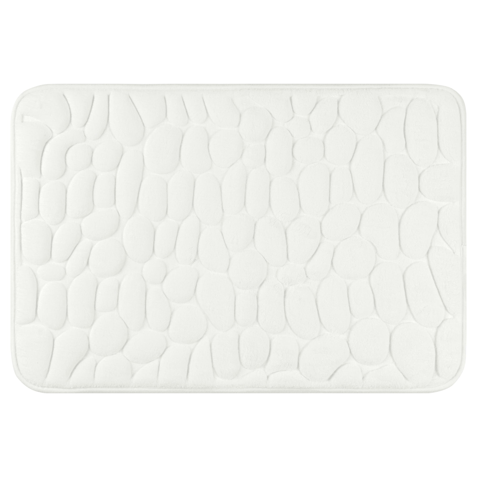 Unique Bargains Memory Foam Bathroom Rugs Ultra Soft Bath Mat Quick Dry Bath Carpet Rug Milky White 20"x32"