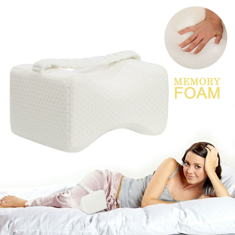 Unique Bargains Memory Foam Knee Support Pillow for Sleeping White