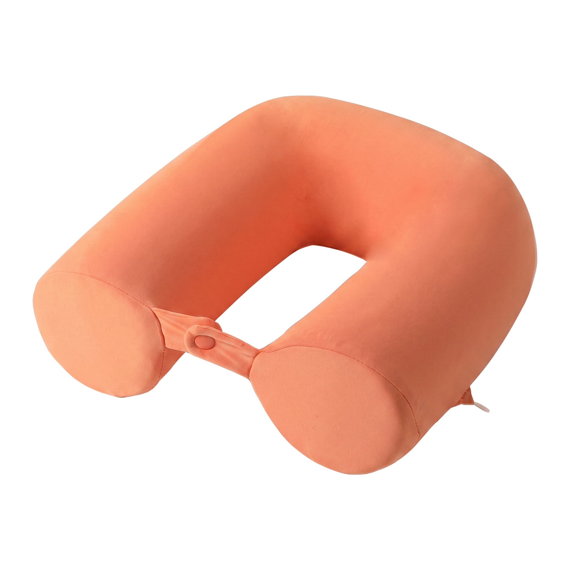 Unique Bargains Memory Foam Neck Pillow U Shape Snap Closure for Airplane 0range 25"x4"