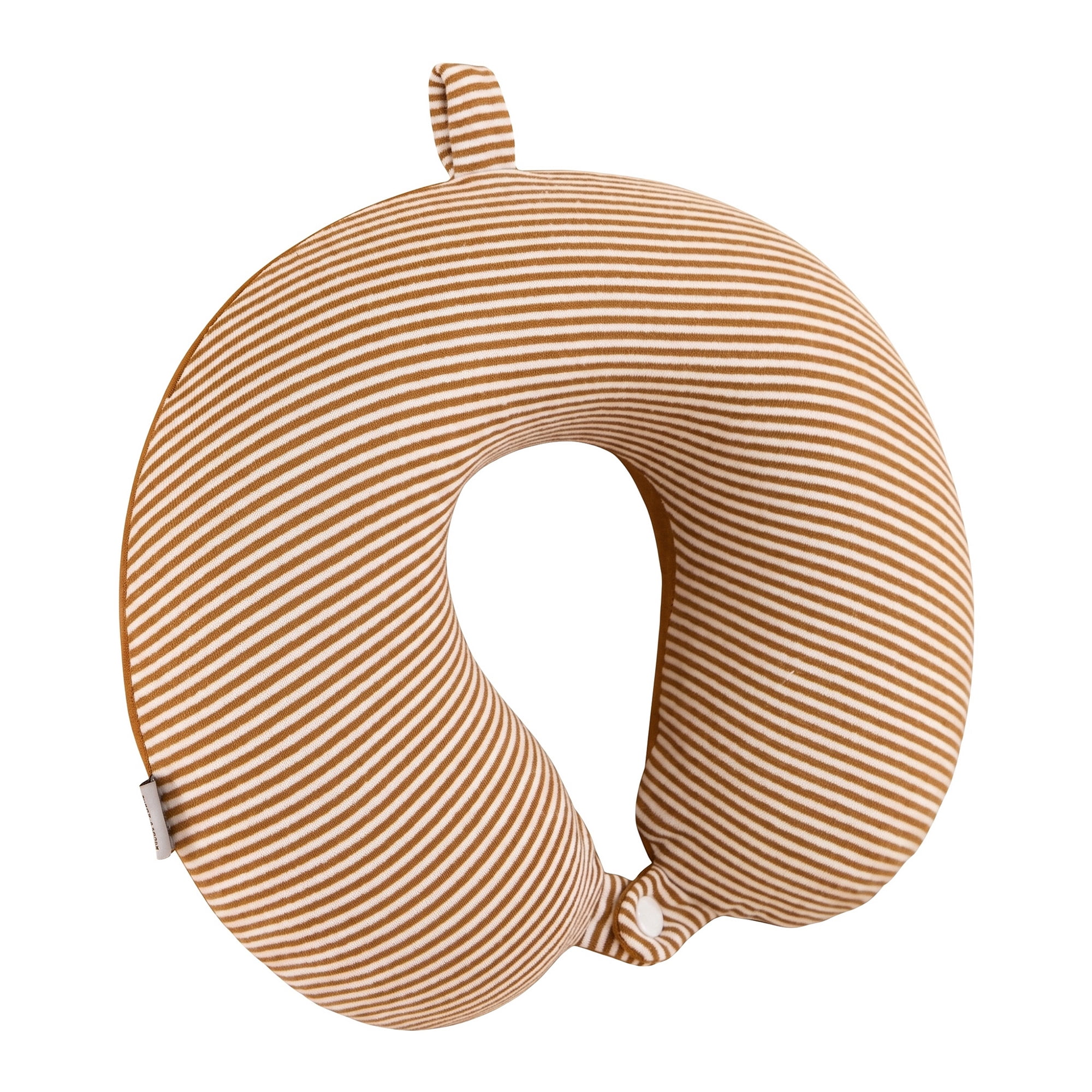 Unique Bargains Memory Foam Neck Pillow U Shape Snap Closure for Office Brown 11"x12"x4"