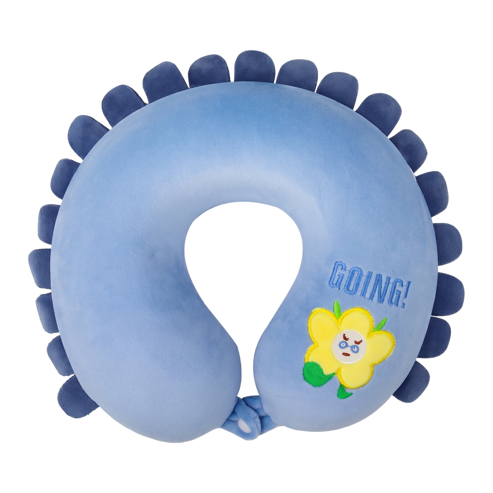 Unique Bargains Memory Foam Neck Pillow U Shape Sunflower Neck Pillow Dark blue 12"x12"