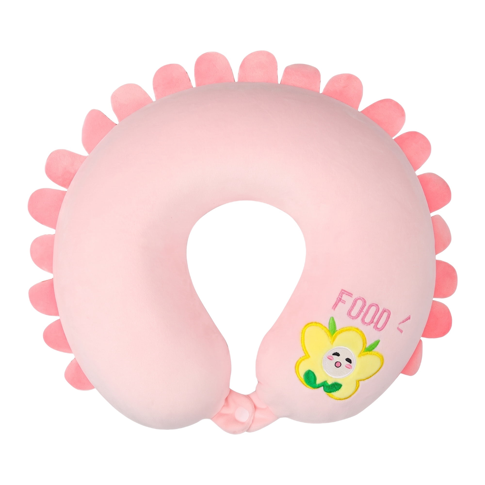 Unique Bargains Memory Foam Neck Pillow U Shape Sunflower Neck Pillow Pink 12"x12"