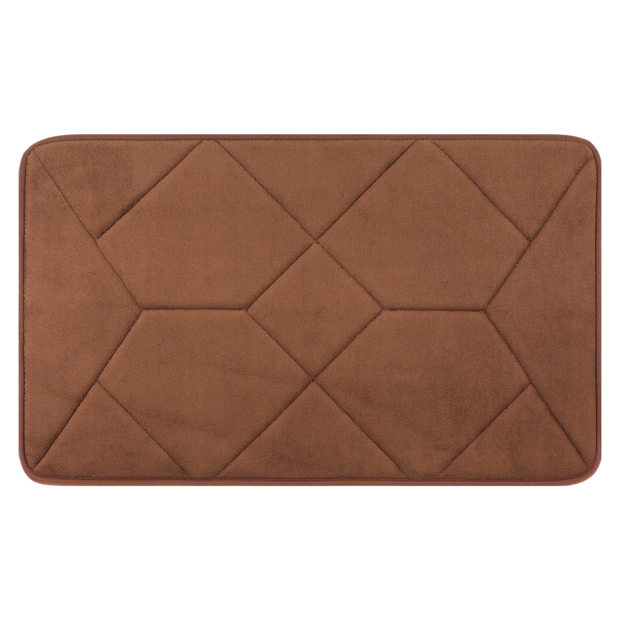 Unique Bargains Memory Foam Quick Dry Washable Non Slip Rugs Brown 20" x 32"