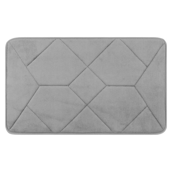 Unique Bargains Memory Foam Quick Dry Washable Non Slip Rugs Gray 16" x 24"