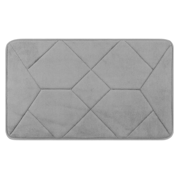 Unique Bargains Memory Foam Quick Dry Washable Non Slip Rugs Gray 16" x 24"