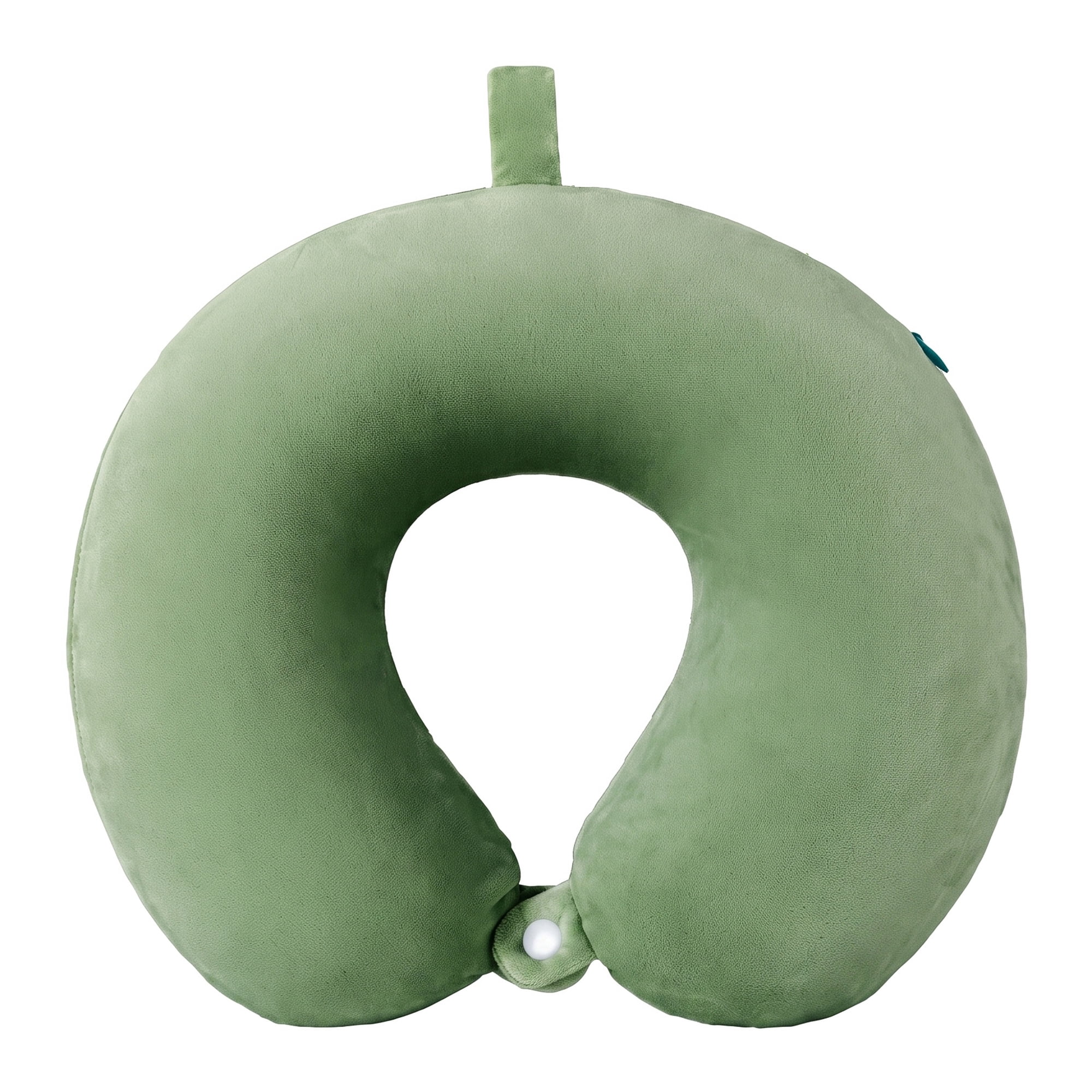 Unique Bargains Memory Foam Travel U Shape Neck Pillow Snap Closure Bean Green 12"x12"x4"