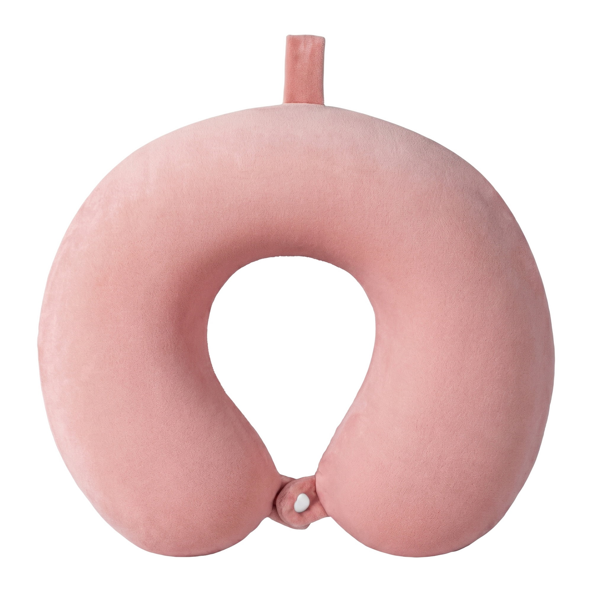 Unique Bargains Memory Foam Travel U Shape Neck Pillow Snap Closure Bean Pink 12"x12"x4"
