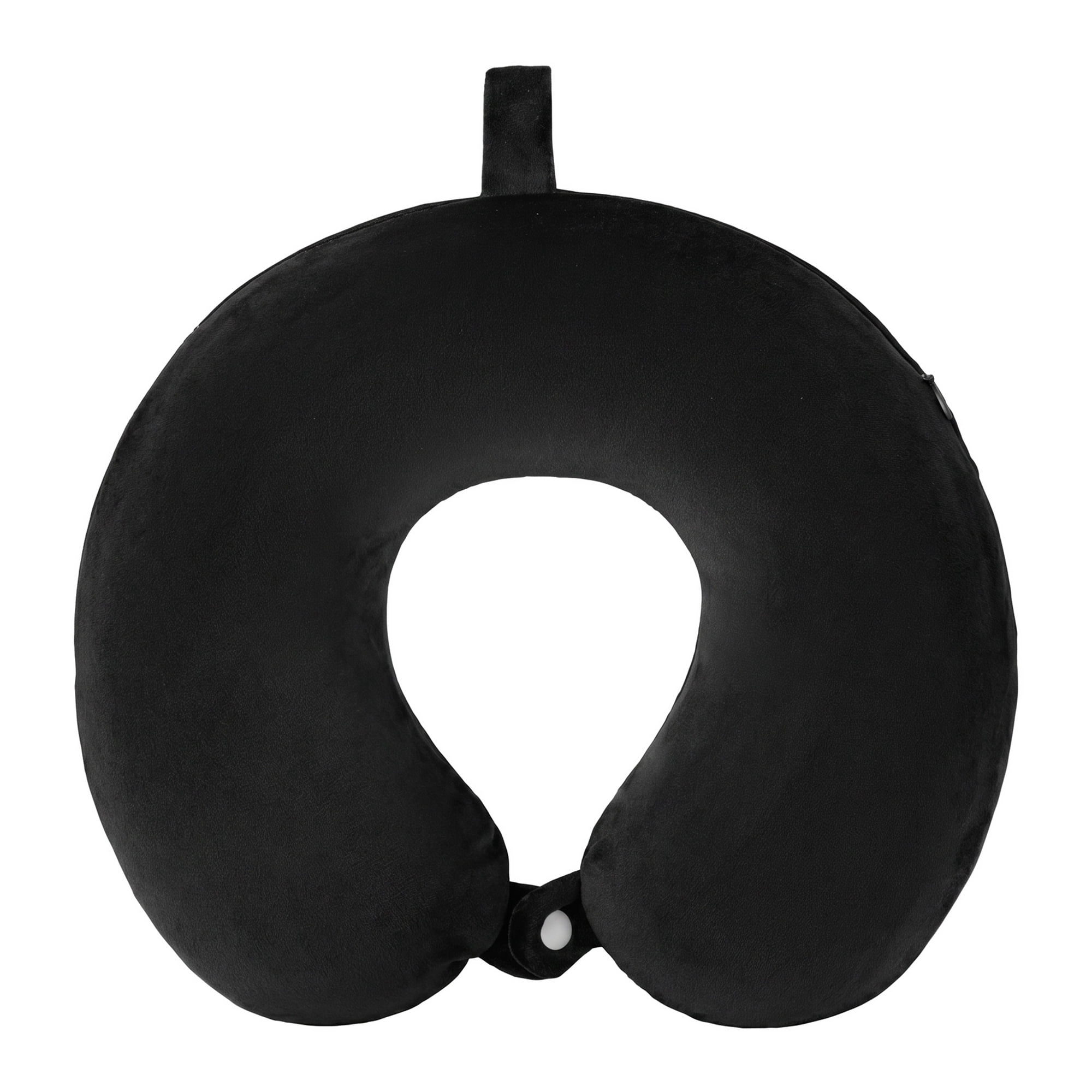 Unique Bargains Memory Foam Travel U Shape Neck Pillow Snap Closure Black 12"x12"x4"