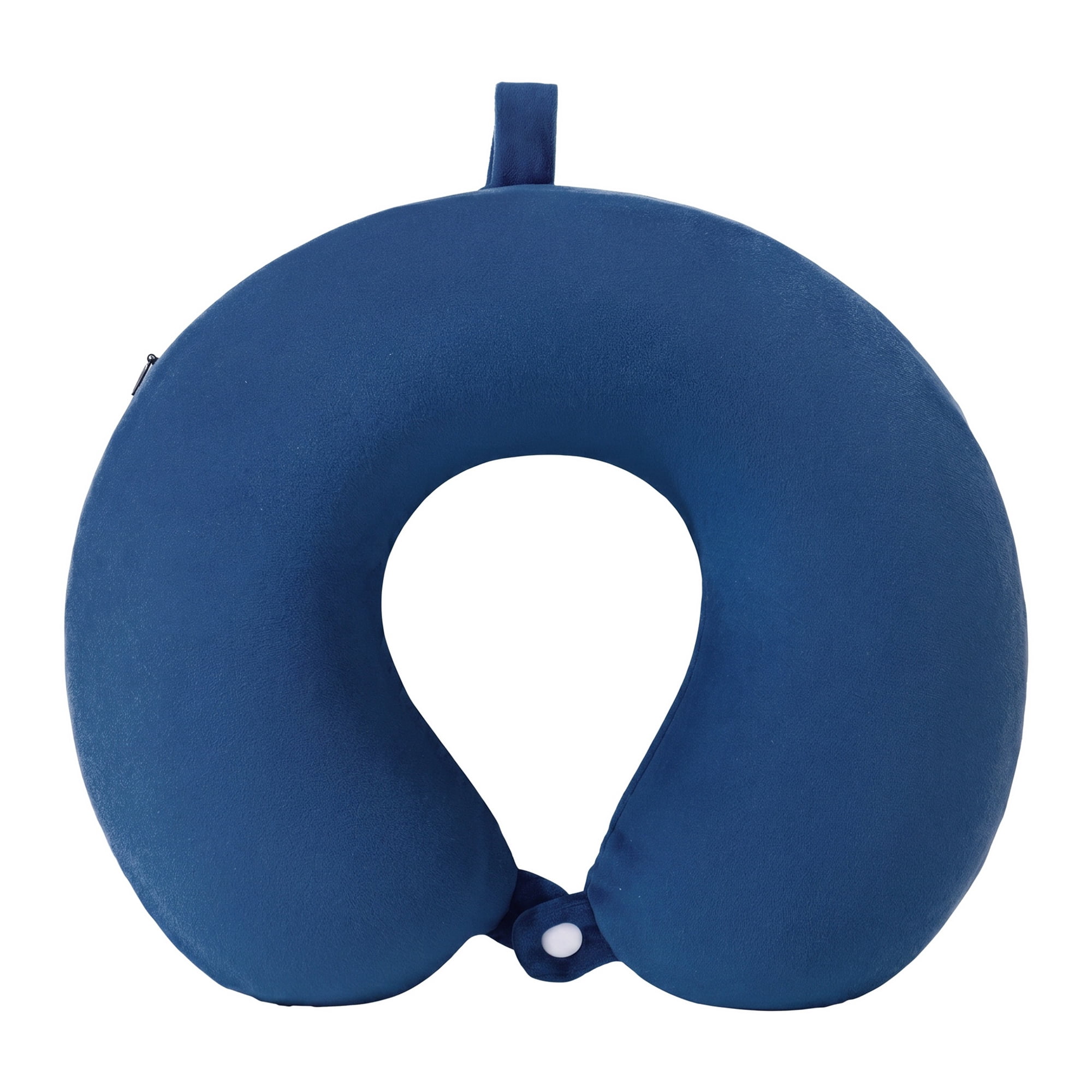Unique Bargains Memory Foam Travel U Shape Neck Pillow Snap Closure Blue 12"x12"x4"