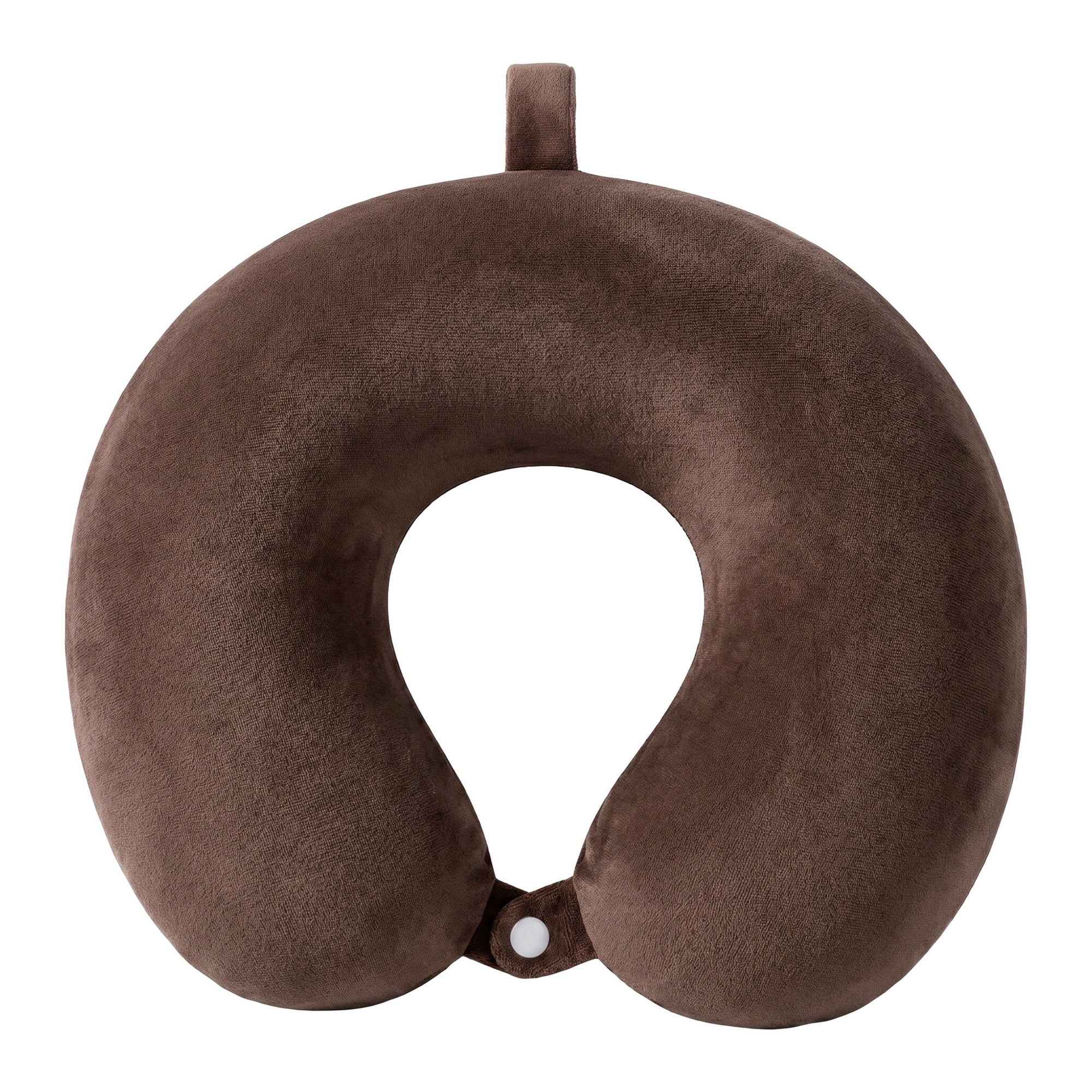 Unique Bargains Memory Foam Travel U Shape Neck Pillow Snap Closure Dark Khaki 12"x12"x4"