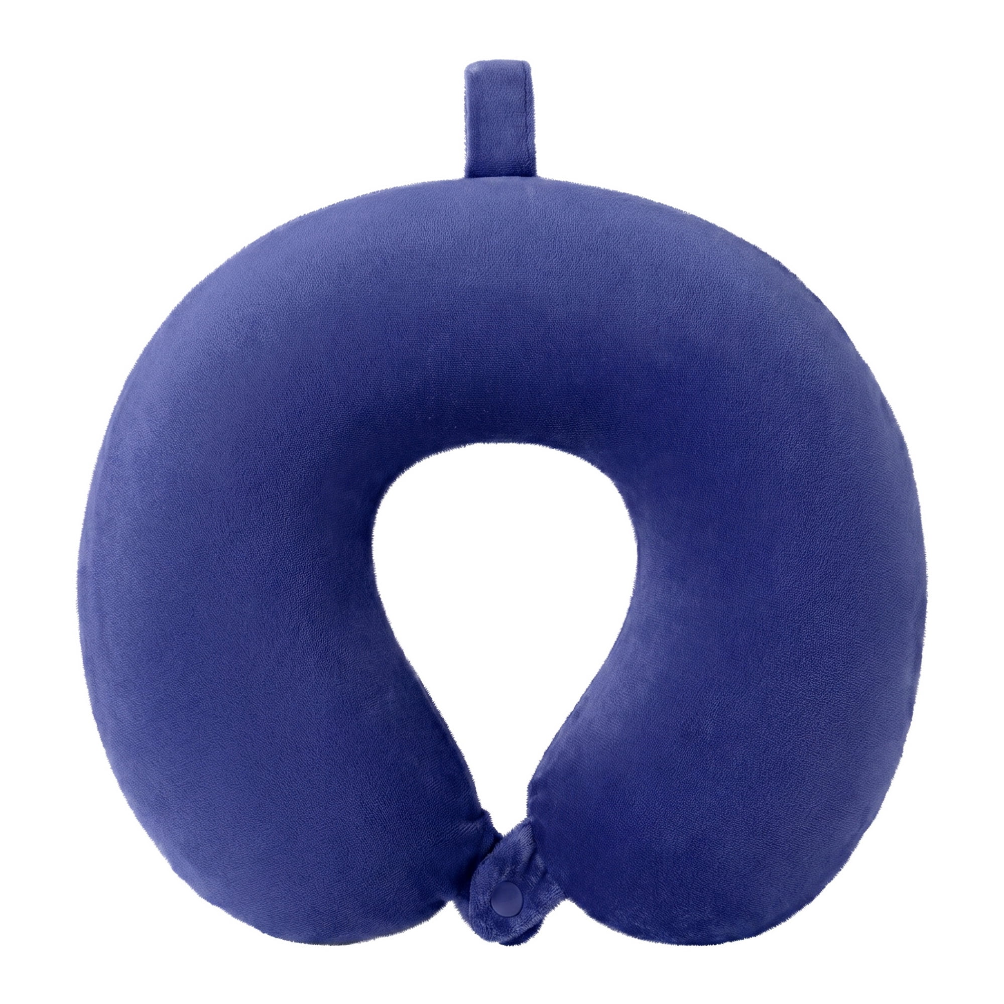 Unique Bargains Memory Foam Travel U Shape Neck Pillow Snap Closure Dark blue 12"x12"x4"