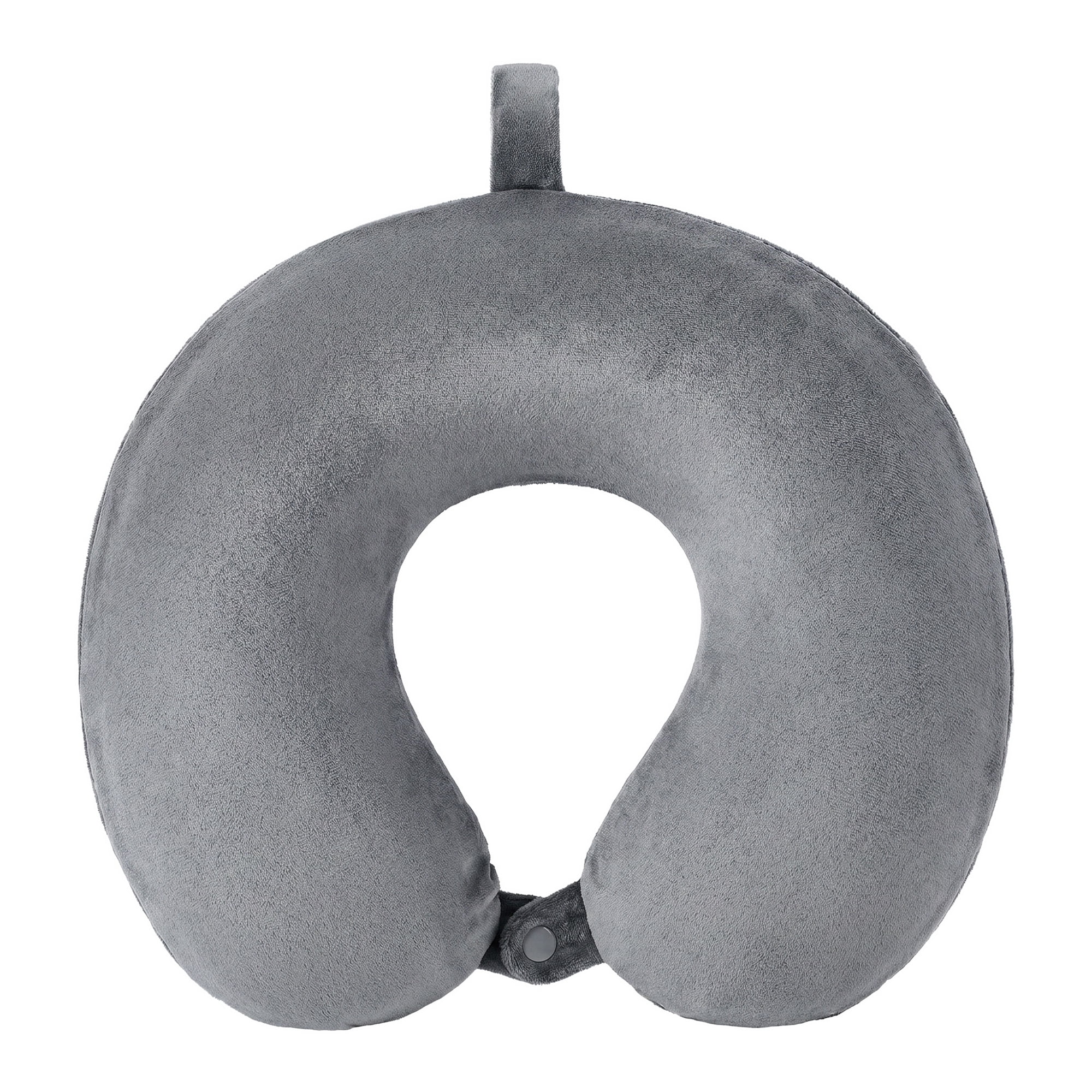 Unique Bargains Memory Foam Travel U Shape Neck Pillow Snap Closure Gray 12"x12"x4"