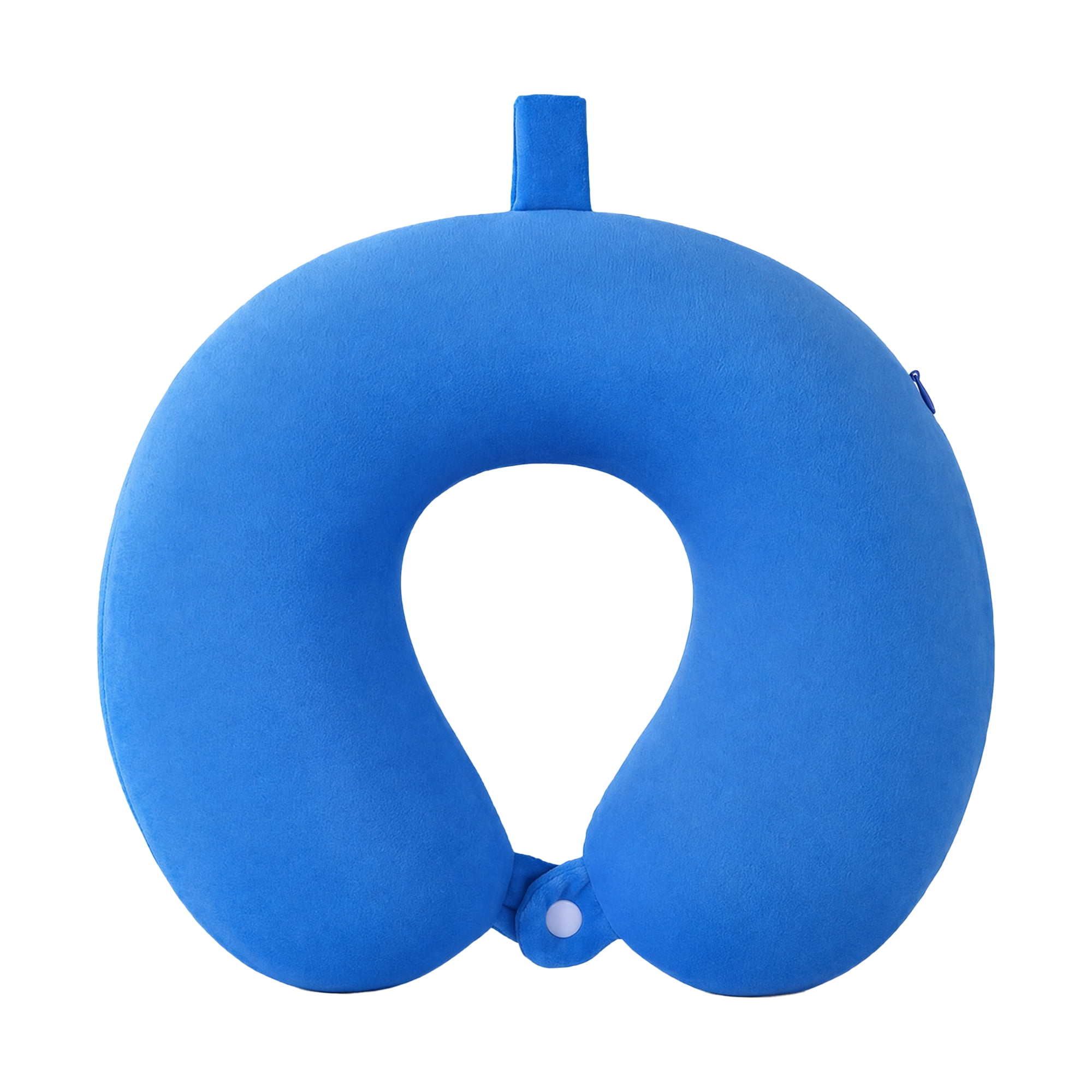 Unique Bargains Memory Foam Travel U Shape Neck Pillow Snap Closure Sky blue 12"x12"x4"