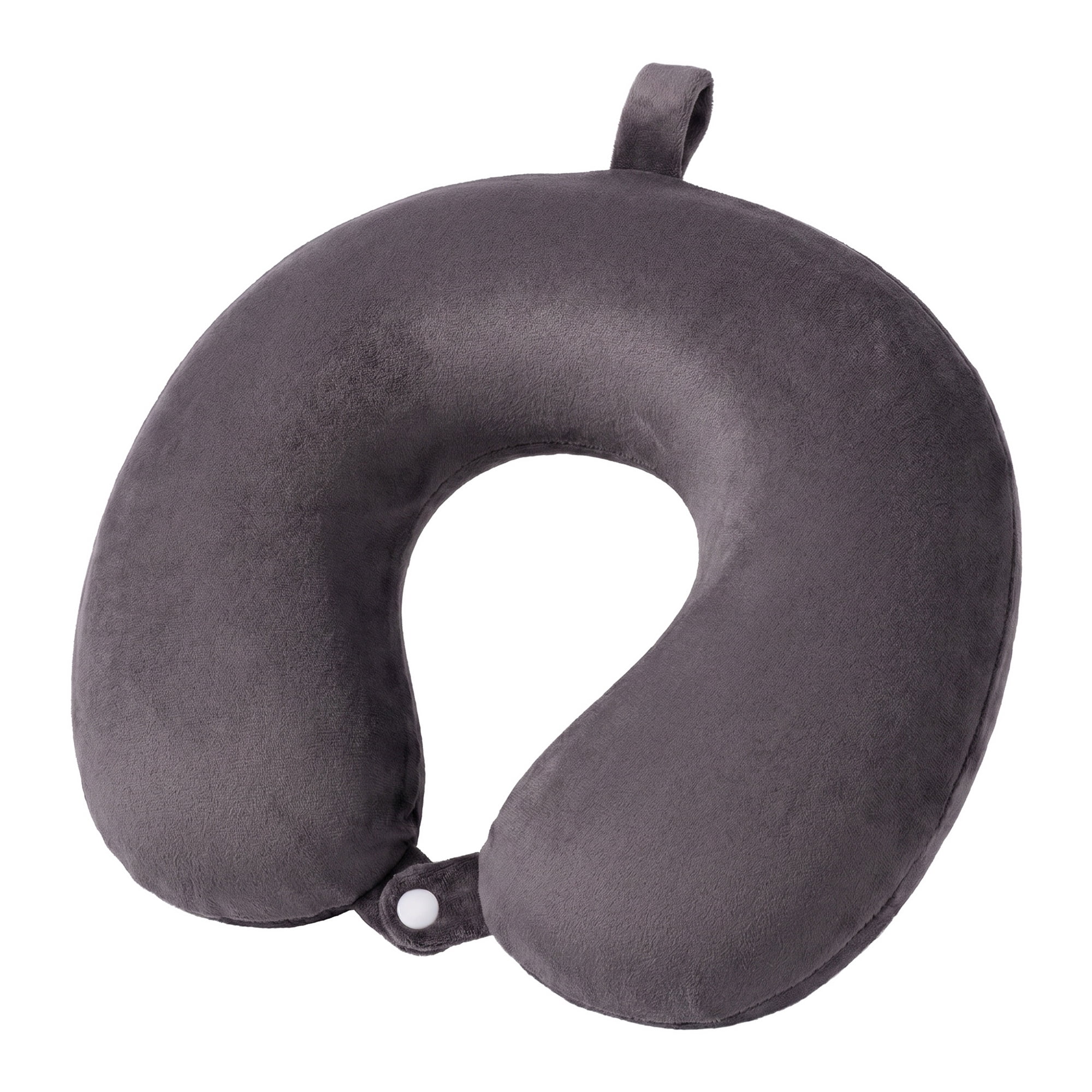 Unique Bargains Memory Foam Travel U Shape Neck Pillow Snap Closure Smoky Gray 12"x12"x4"