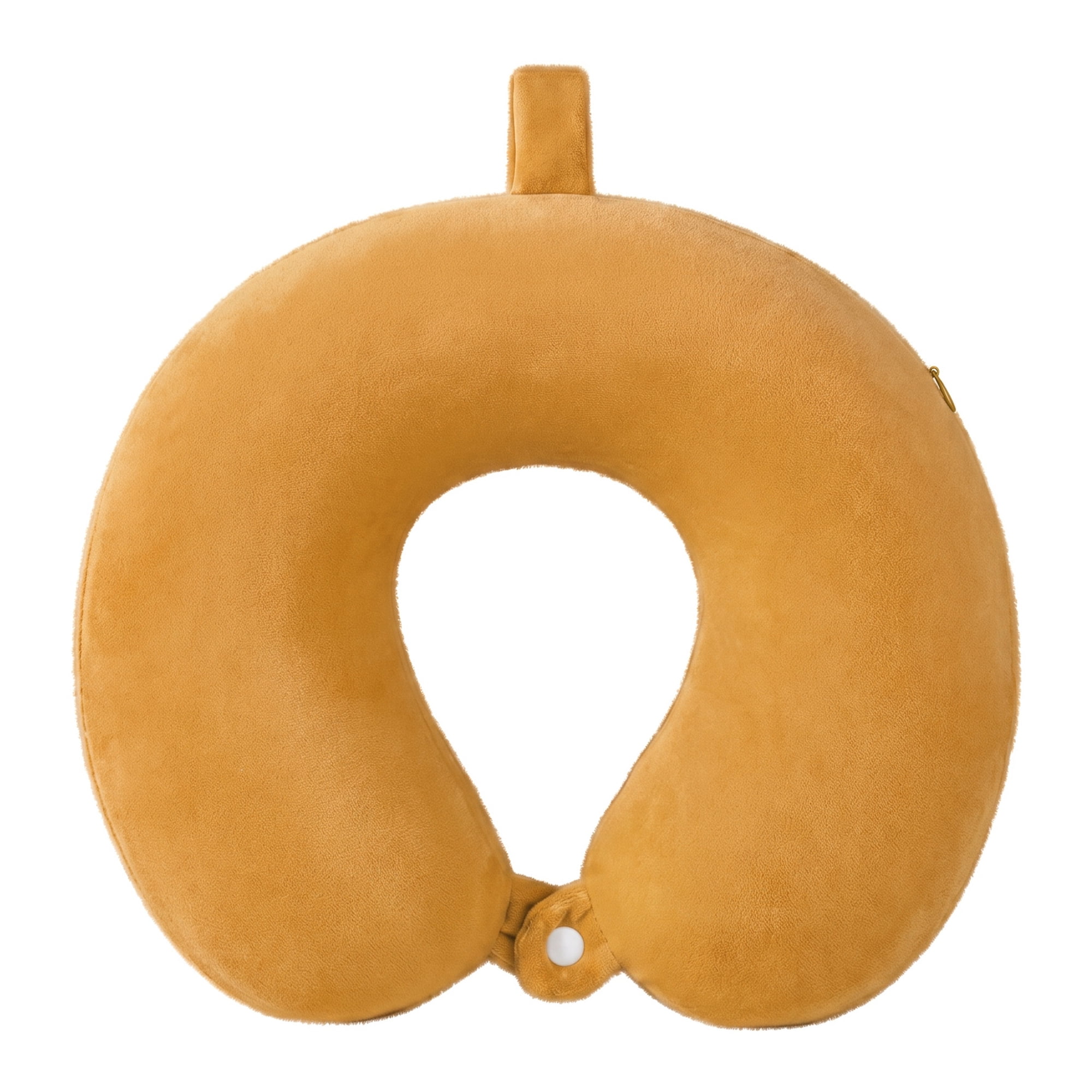 Unique Bargains Memory Foam Travel U Shape Neck Pillow Snap Closure Yellow 12"x12"x4"