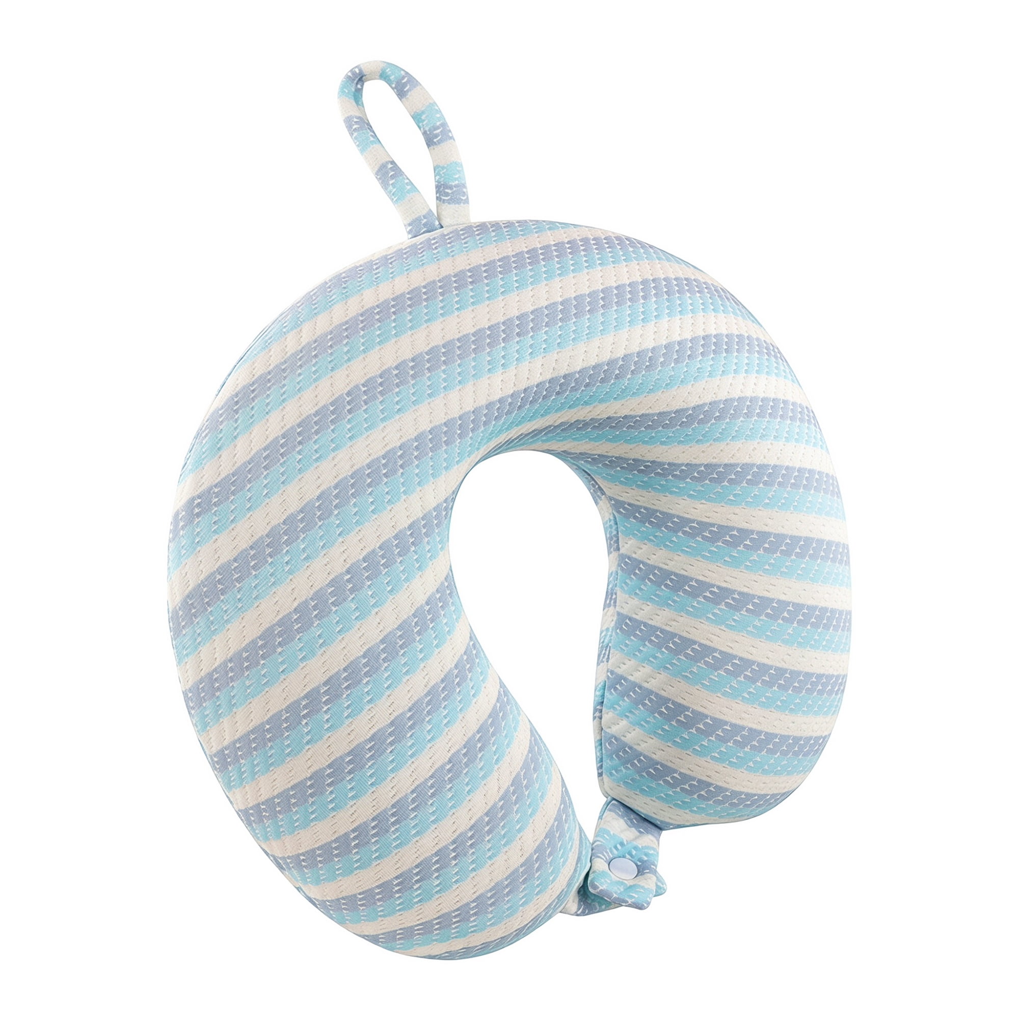 Unique Bargains Memory Foam Travel U Shape Neck Pillow for Airplane Blue 12"x12"