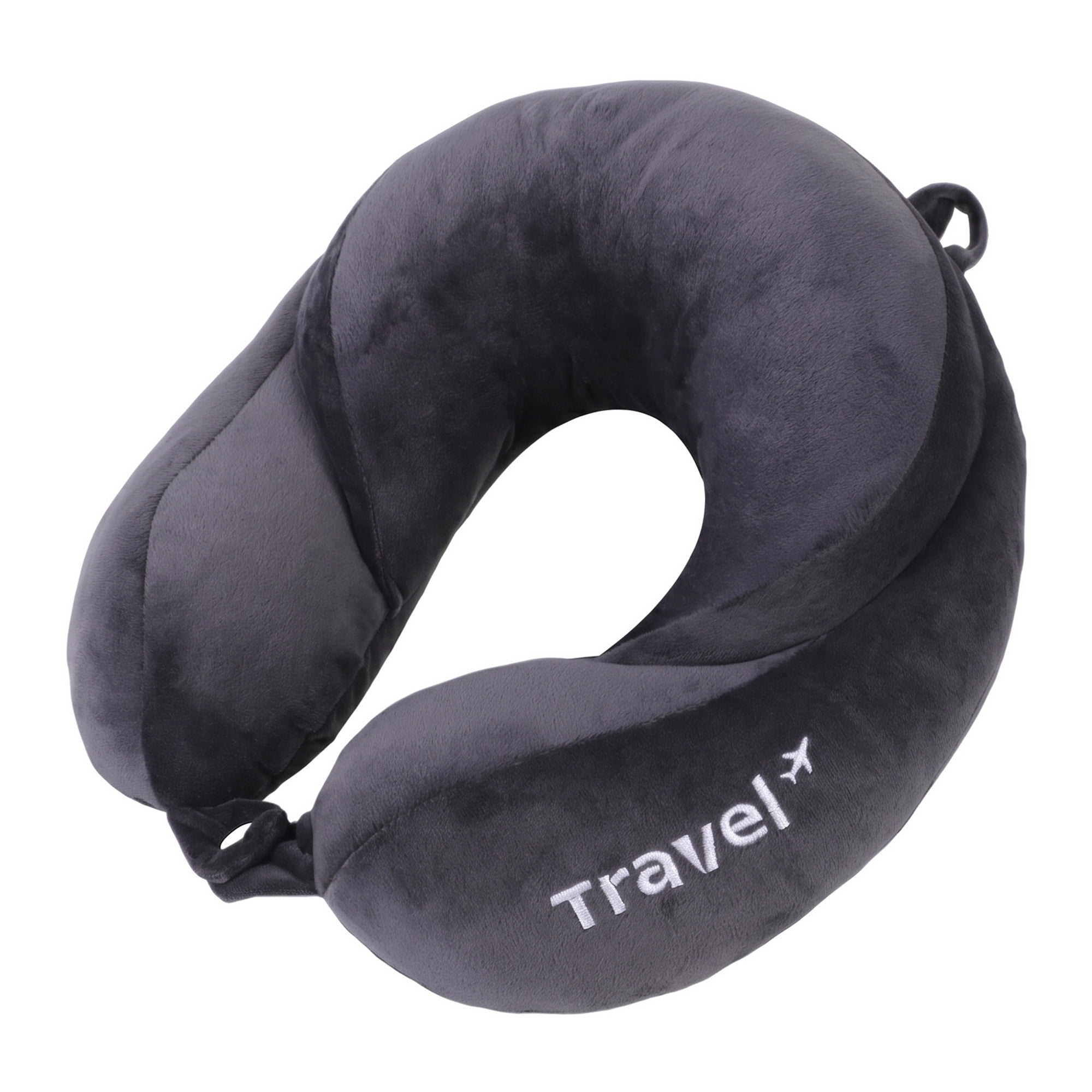 Unique Bargains  Memory Foam Travel U Shape Neck Pillow for Airplane Dark Gray 11"x11"