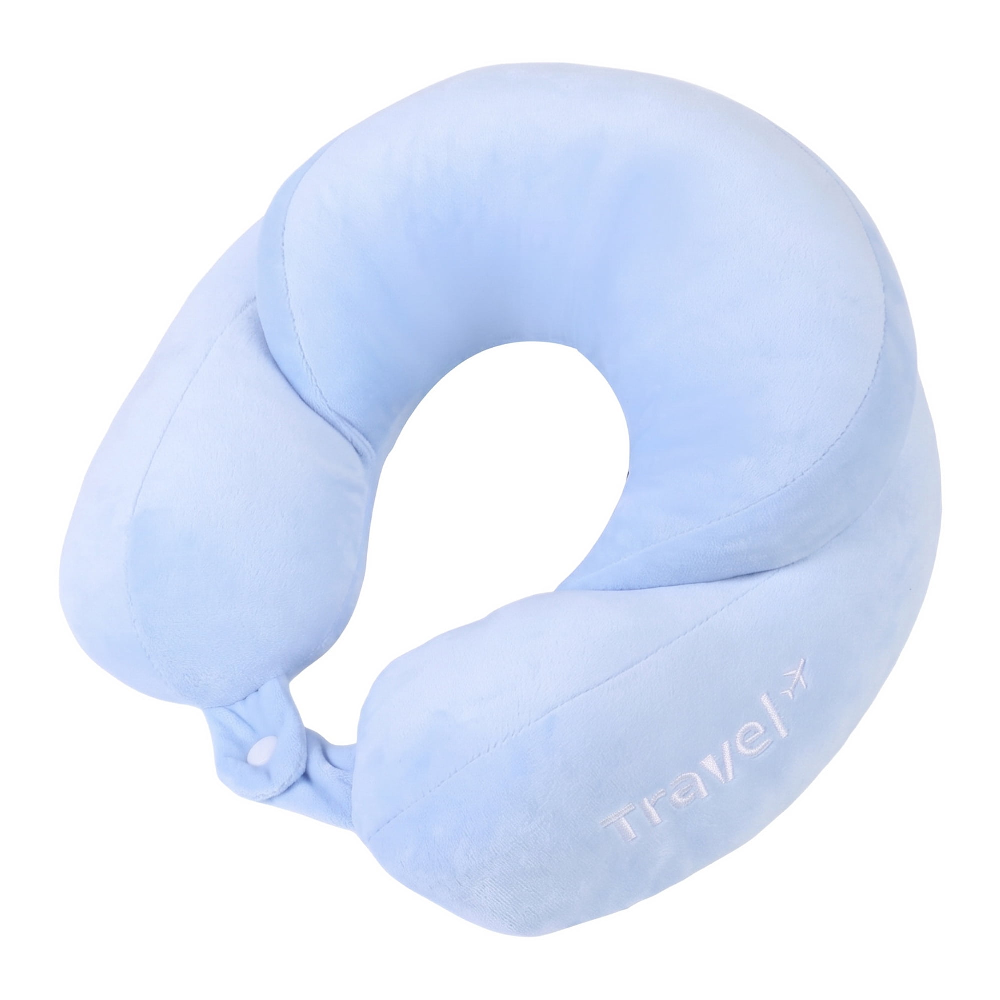 Unique Bargains  Memory Foam Travel U Shape Neck Pillow for Airplane Light Blue 11"x11"