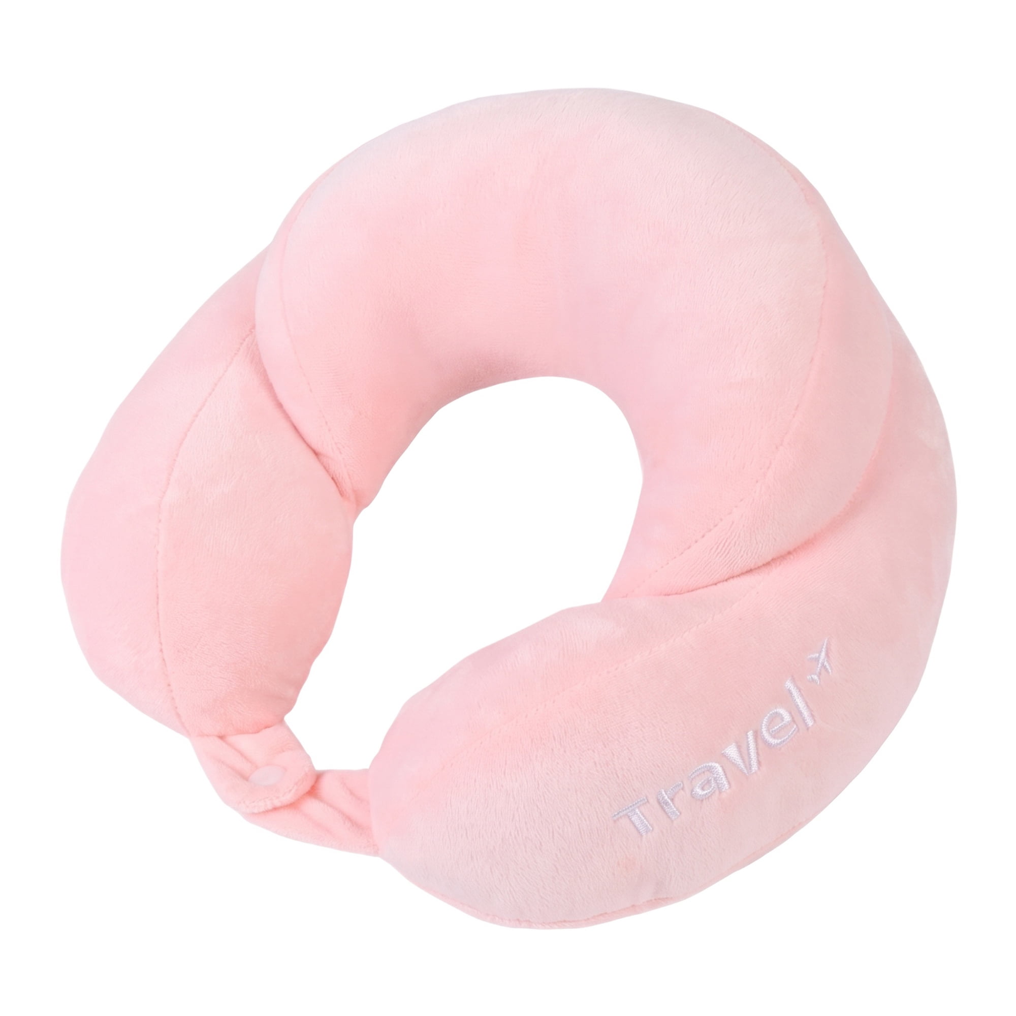 Unique Bargains  Memory Foam Travel U Shape Neck Pillow for Airplane Pink 11"x11"