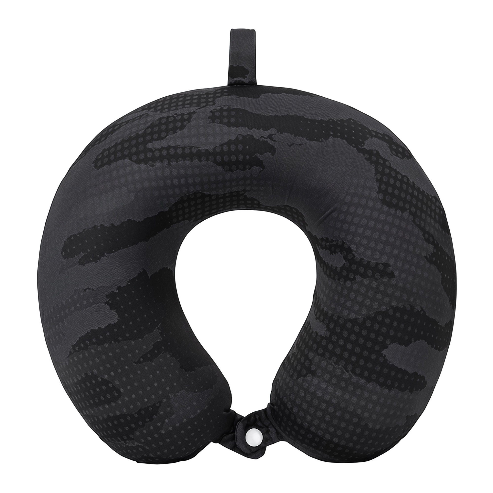 Unique Bargains Memory Foam Travel U Shape Neck Pillow with Buckle Black 12"x12"x4"