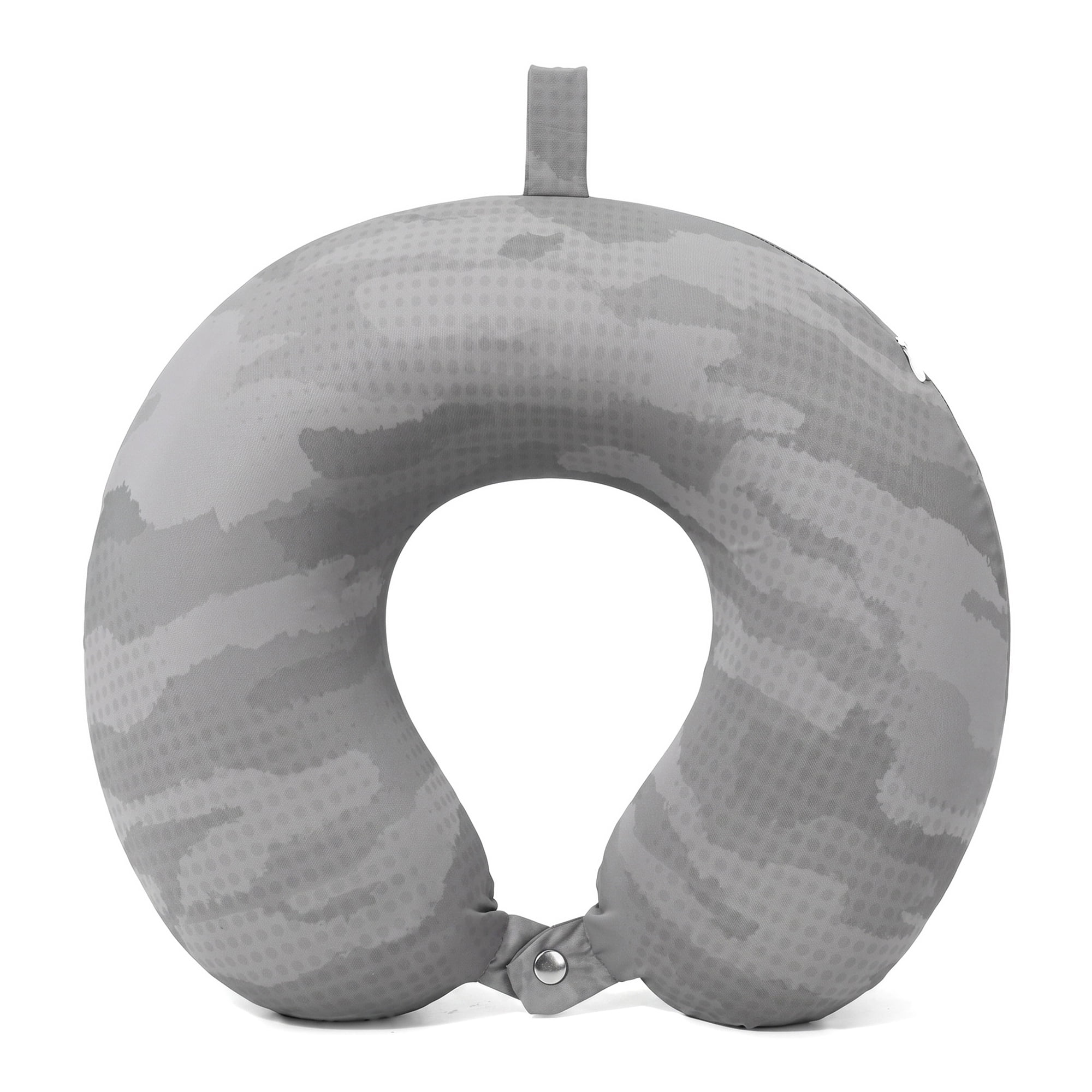Unique Bargains Memory Foam Travel U Shape Neck Pillow with Buckle Gray 12"x12"x4"