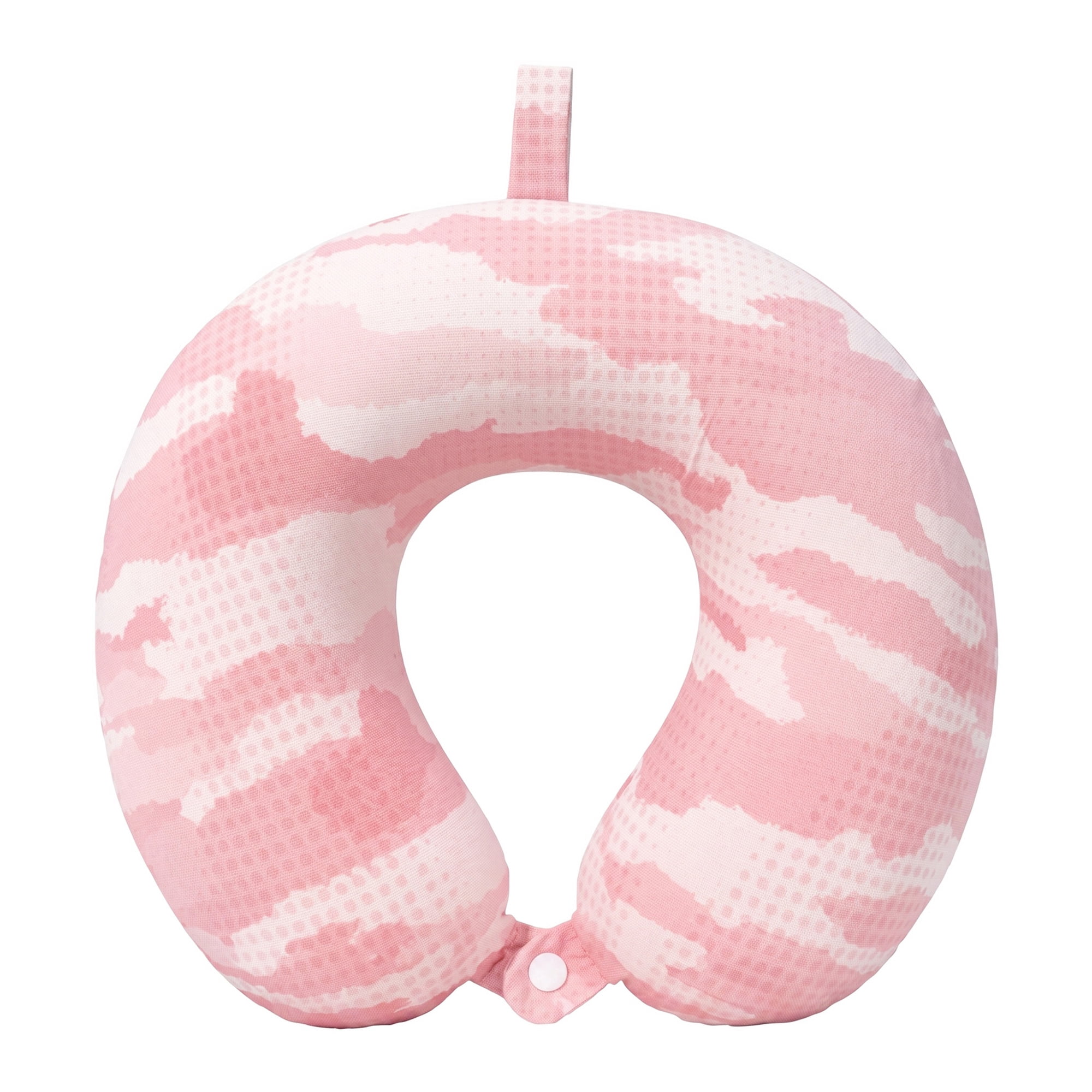 Unique Bargains Memory Foam Travel U Shape Neck Pillow with Buckle Pink 12"x12"x4"