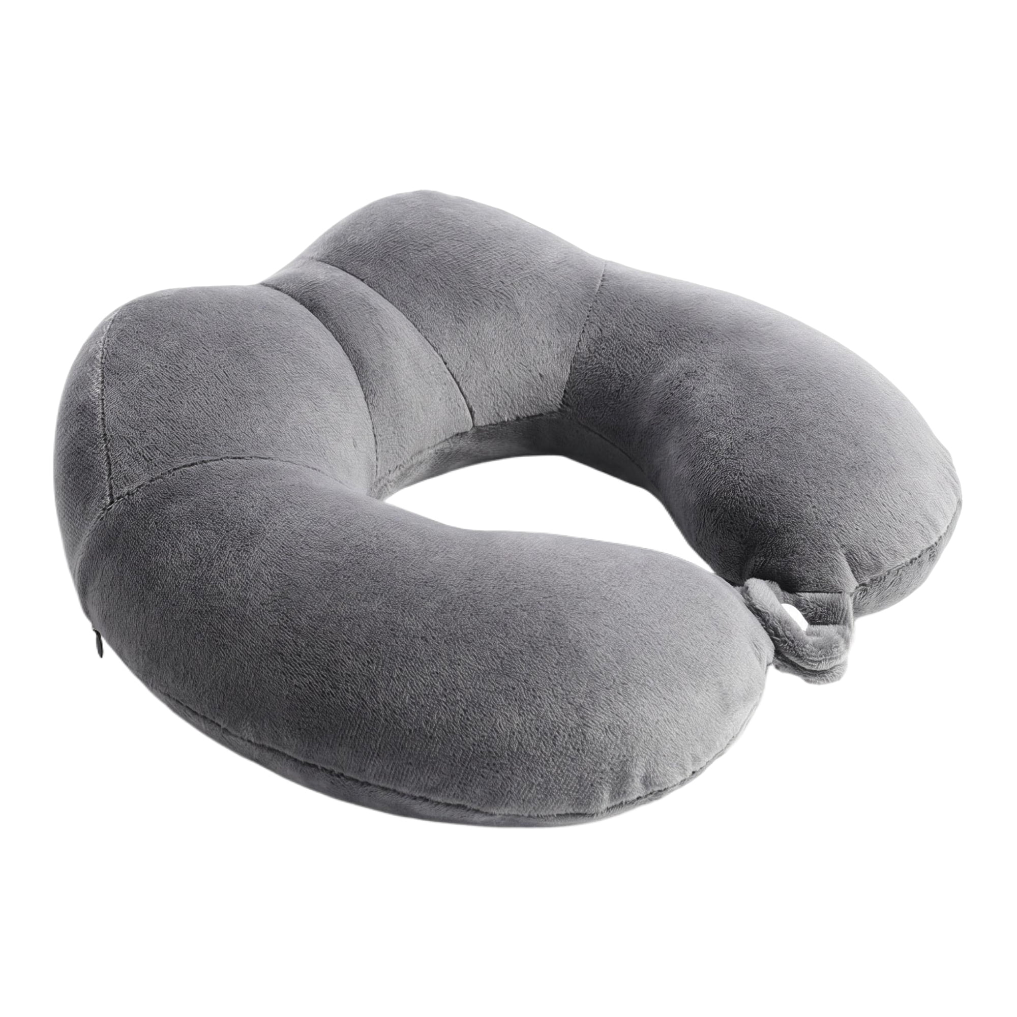 Unique Bargains Memory Foam U Shape Travel Neck Pillow Snap Closure Dark gray 12"x11"x5"