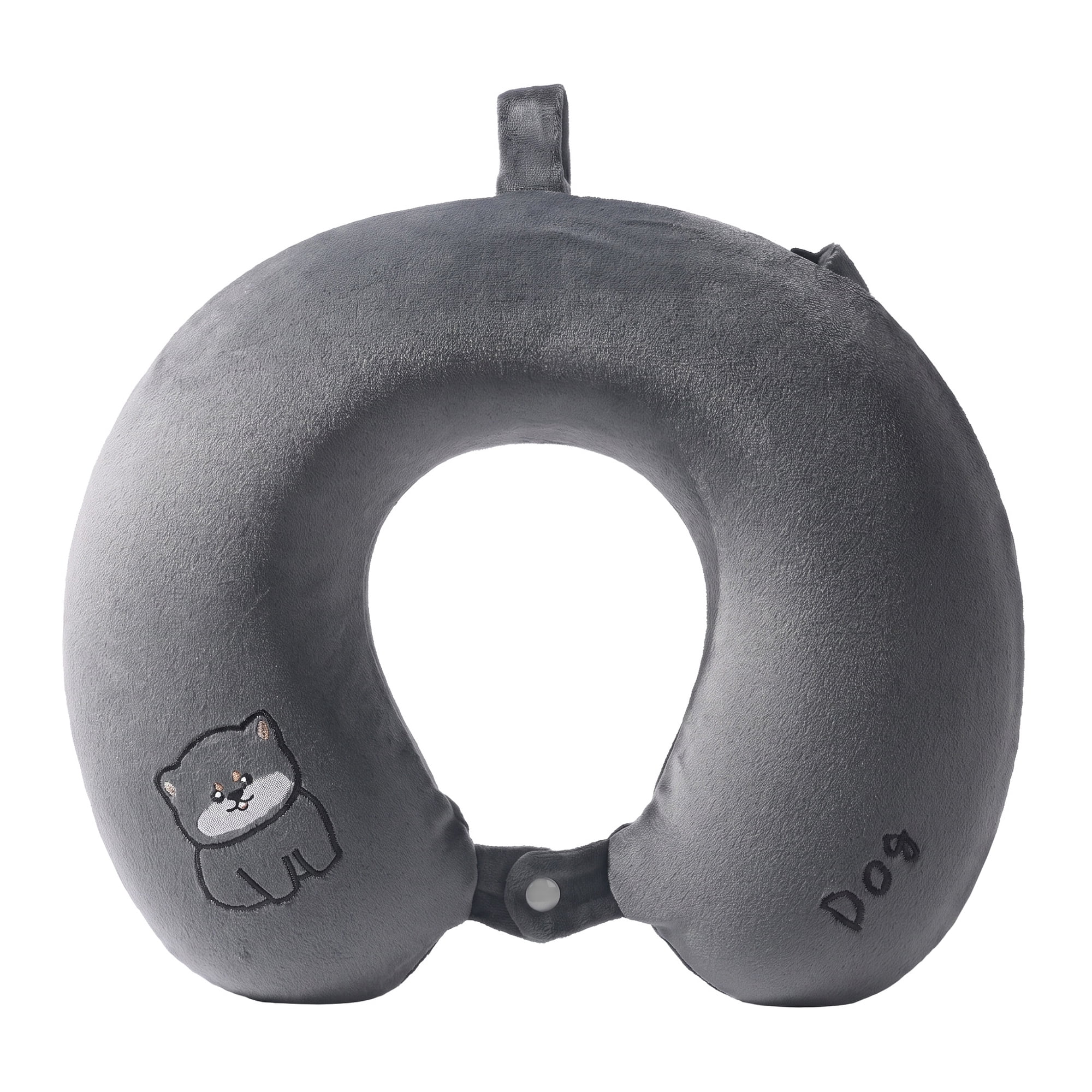 Unique Bargains Memory Foam U Shape Travel Neck Pillow for Airplane Use Dark gray 11"x11"