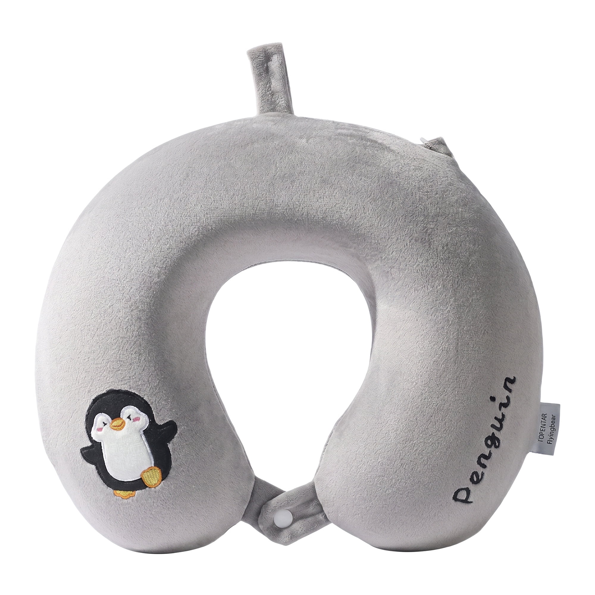 Unique Bargains Memory Foam U Shape Travel Neck Pillow for Airplane Use Light Gray 11"x11"