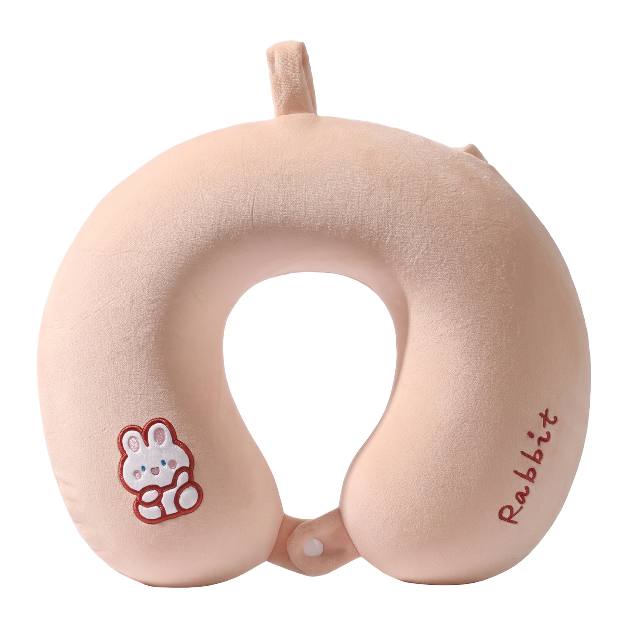 Unique Bargains Memory Foam U Shape Travel Neck Pillow for Airplane Use Pink 11"x11"