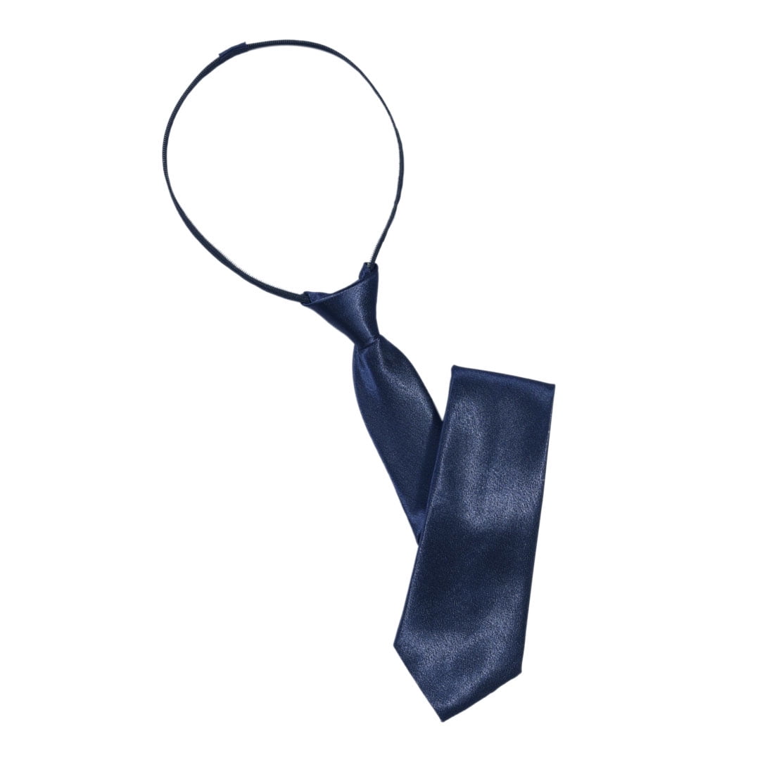 Unique Bargains Men Polyester Zip Pre-made Up Zipper Tie Fashion Necktie Dark Blue 1 Pc