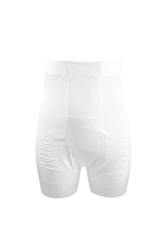 Men's Abdominal Slim Shapewear High-waisted Tights Shorts Boxer Briefs Shaping Long Legs M Size White