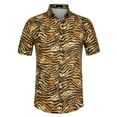 thumbnail image 1 of Unique Bargains Men's Animal Print Short Sleeves Casual Summer Printed Shirts 2XL Tiger Print, 1 of 6