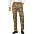 thumbnail image 1 of Unique Bargains Men's Animal Printed Dress Pants Regular Fit Pattern Trousers 34 Brown, 1 of 6