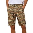 thumbnail image 1 of Unique Bargains Men's Animal Printed Shorts Regular Fit Summer Golf Shorts Pants 28 Tiger Print, 1 of 6