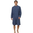 thumbnail image 1 of Unique Bargains Men's Banded Collar Nightshirt Sleep Shirt Nightgown M Navy, 1 of 6