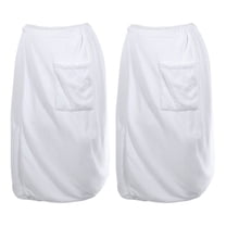 Unique Bargains Men's Bath Wrap Towel Adjustable Robes 2 Pcs White 27.56"x55.12"