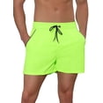 thumbnail image 1 of Unique Bargains Men's Beach Solid Drawstring Elastic Waist Summer Board Shorts Green 36, 1 of 5