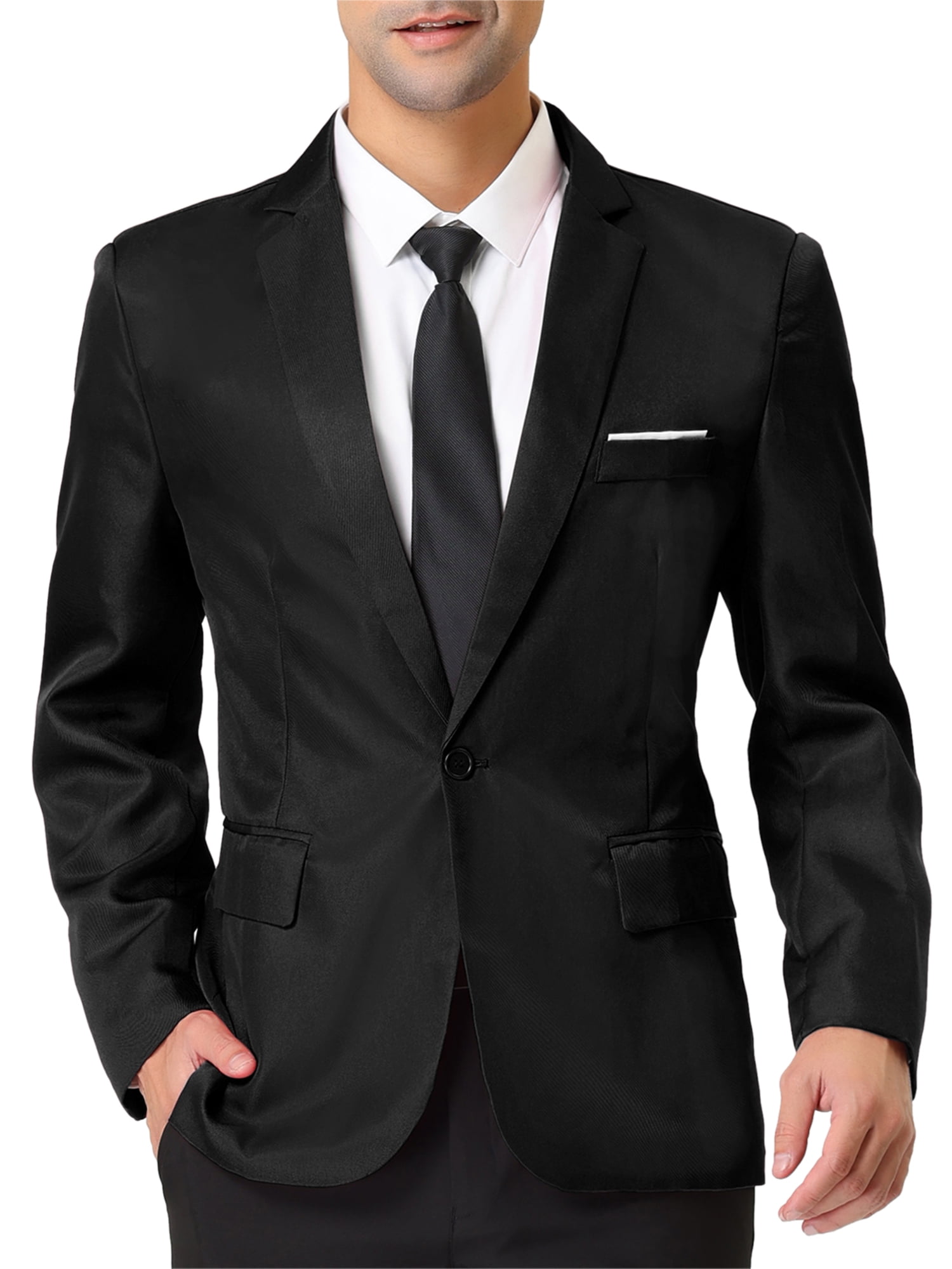 Men's Tailored Fit Single Breasted One-button Blazer Jacket