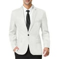 thumbnail image 1 of Unique Bargains Men's Blazer Single Breasted One Button Prom Suit Coat L White, 1 of 6