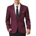 thumbnail image 1 of Unique Bargains Men's Blazer Single Breasted One Button Prom Suit Coat XL Burgundy, 1 of 6