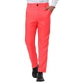 thumbnail image 1 of Unique Bargains Men's Business Pants Classic Fit Solid Color Suit Trousers with Pockets 32 Light Red, 1 of 6