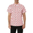 thumbnail image 1 of Unique Bargains Men's Button Down Short Sleeves Cotton Polka Dots Shirt XXL (US 50) Red White, 1 of 6