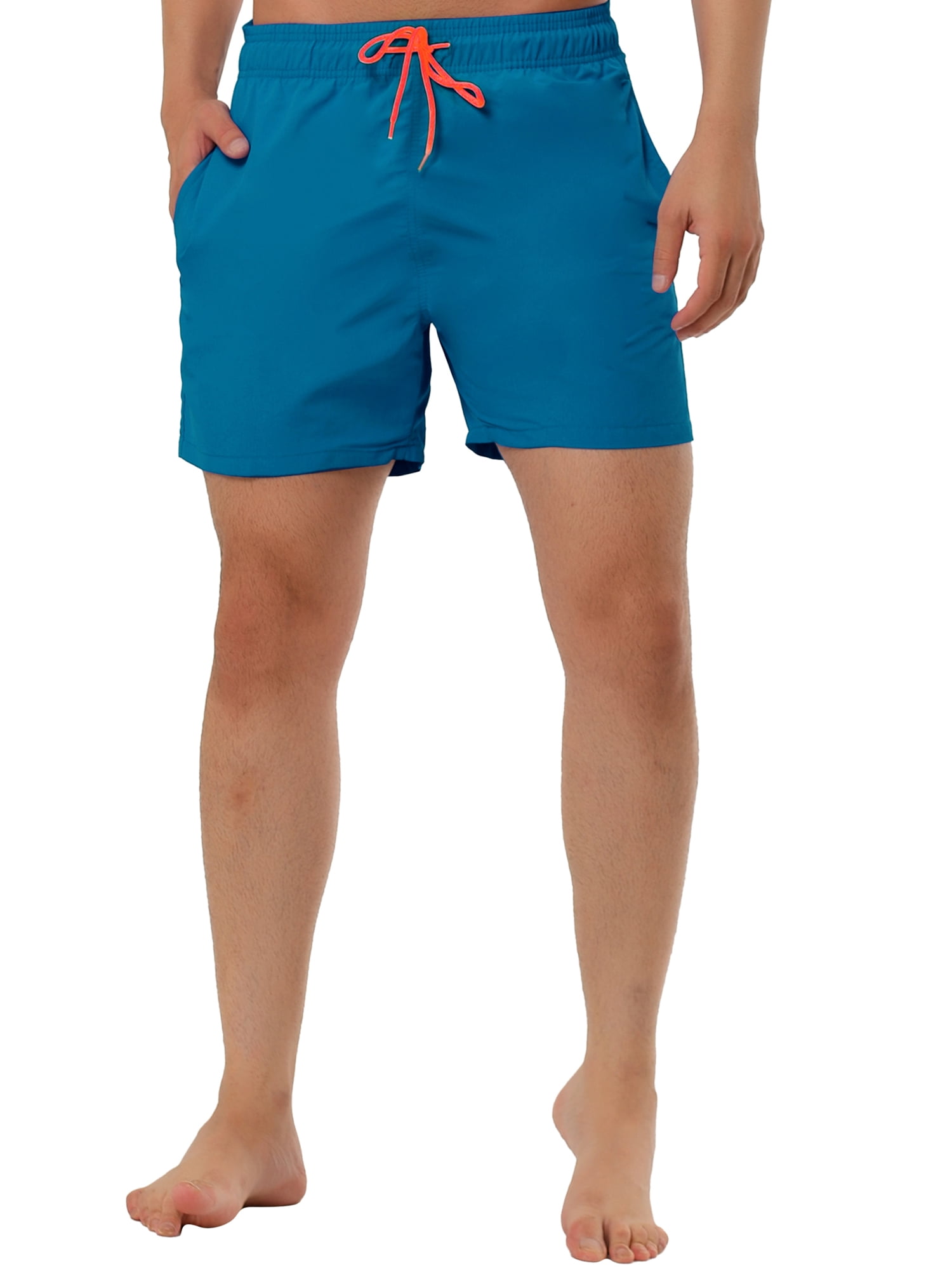 Unique Bargains Men's Casual Elastic Waistband Drawstring Mesh Lining Board Shorts 30 Dusty Blue