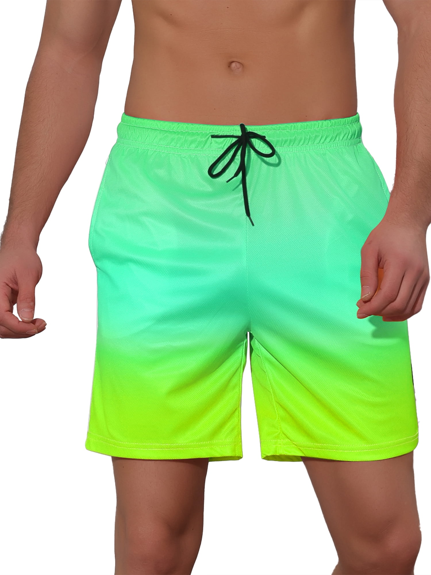 DARING DIVA Men's Drawstring Waist Beach Swimwear Shorts for Adventure 28 Green
