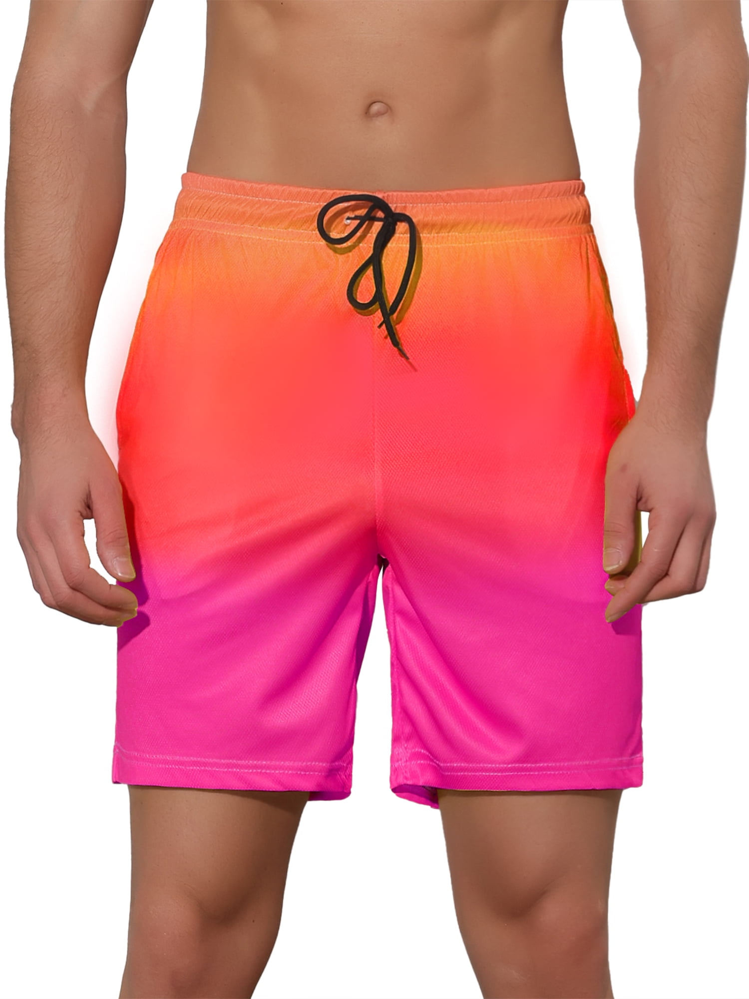 DARING DIVA Men's Drawstring Waist Beach Swimwear Shorts for Adventure 36 Orange
