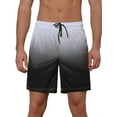 thumbnail image 1 of Unique Bargains Men's Contrast Color Summer Beach Colorful Swimwear Shorts 30 Black Gray, 1 of 6