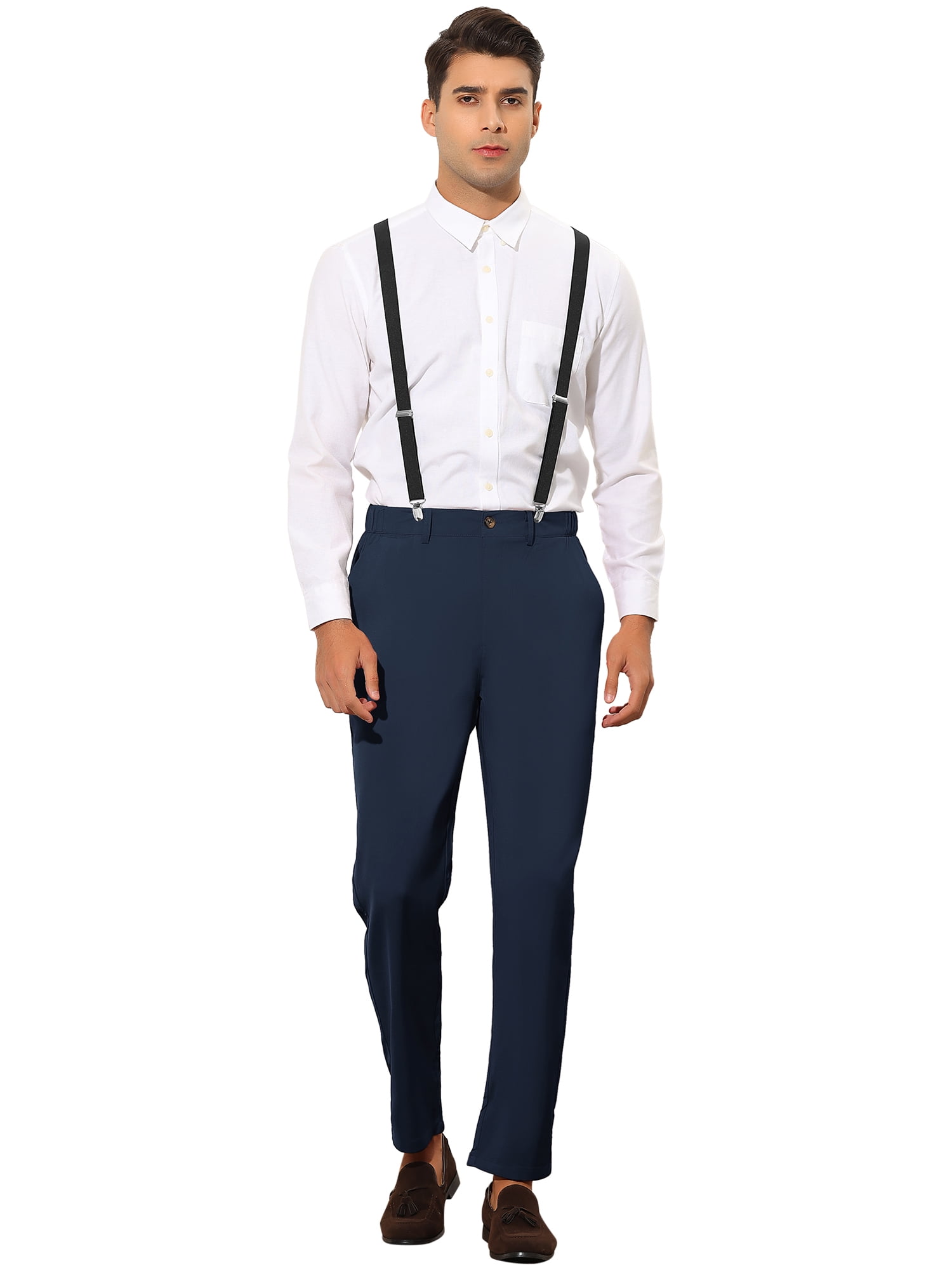 Cropped navy trousers hot sale